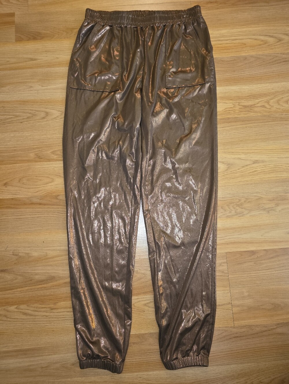 Women's Metallic Brown Jogger Pants